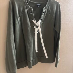 Ralph Lauren Green Lace-Up Sweatshirt